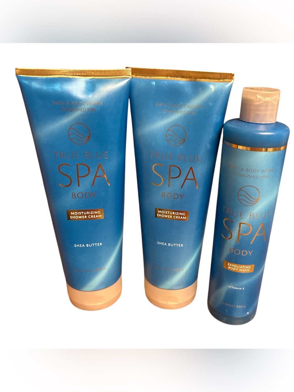 Bath & Body Works True Blue Spa Body Moisturizing Shower & Exfoliation Wash NWT